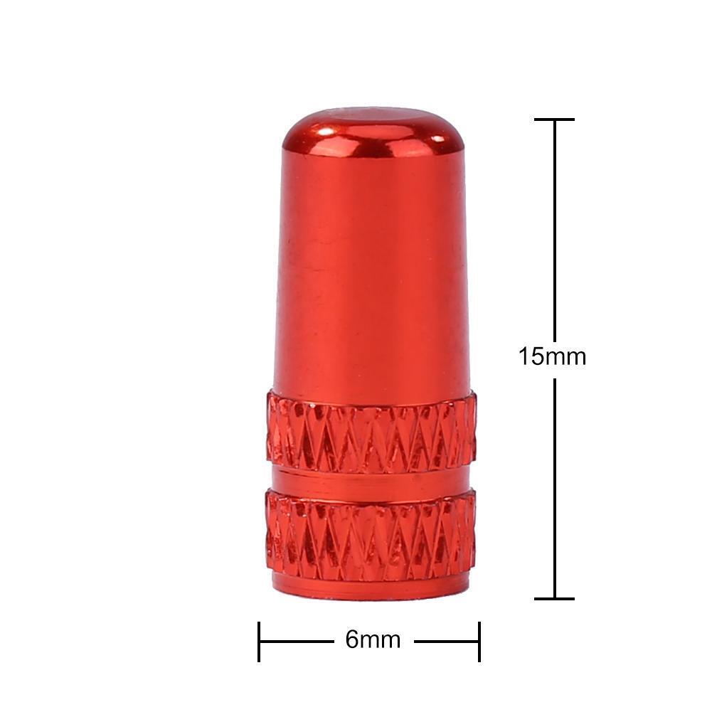 Aluminum Alloy Bicycle Tire Gas Nozzle Valve Cap Cycling Dust Cover (Red)