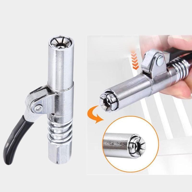 Convenient Grease Gun Coupler Not Throw out Under Pressure for Continuous Use
