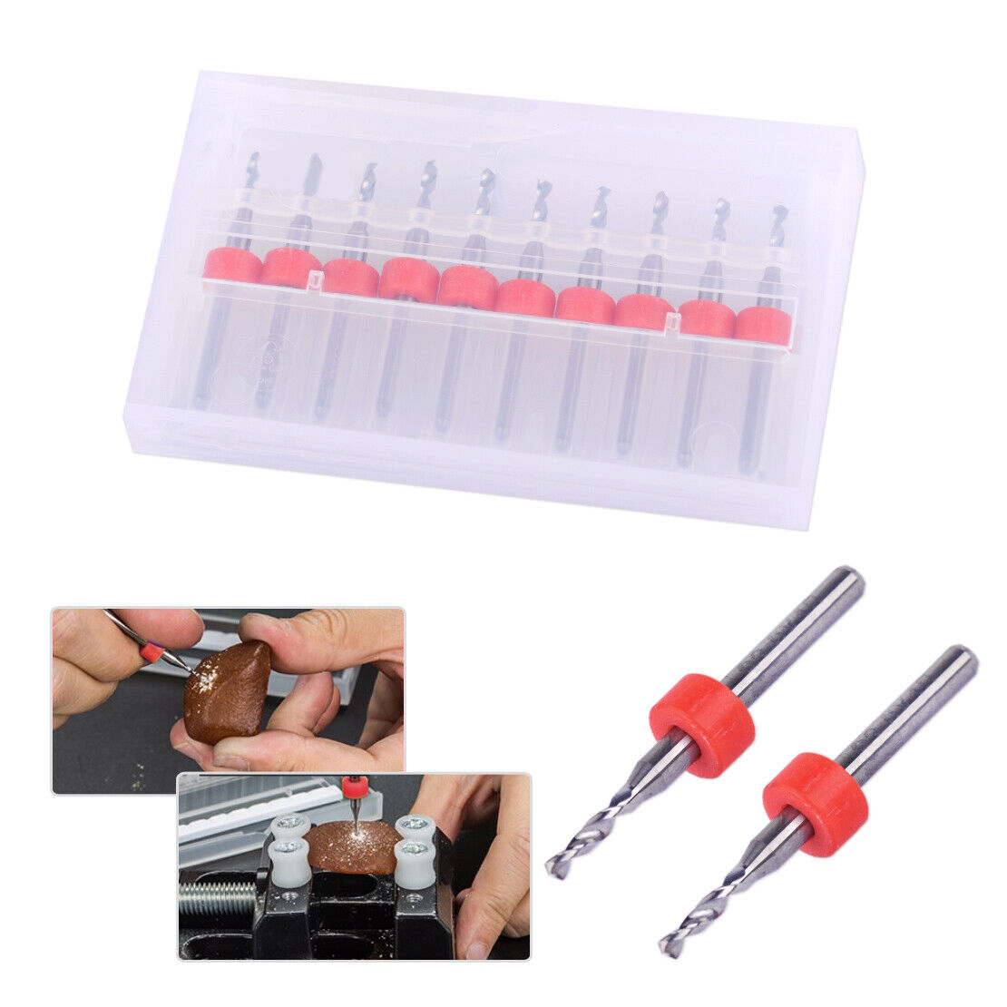 38mm 2.0mm Carbide Alloy Micro Drill Bits Router PCB CNC Jewelry Rotary Tool Li