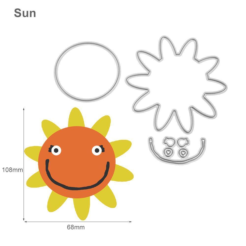 3pcs DIY Sun Cutting Dies Scrapbooking/Photo Album Embossing Metal Stencils