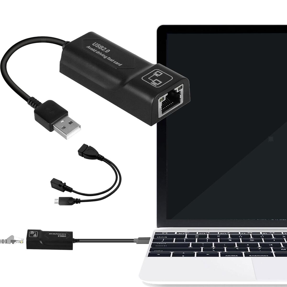 LAN Ethernet Adapter Micro USB OTG Cable 10/100Mbps On The Go for TV HDTV