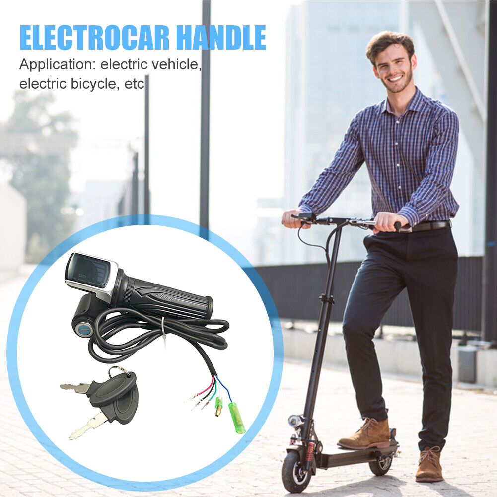 Electric Bicycle Throttle Grip Handle Accelerator with LED Display (48V)