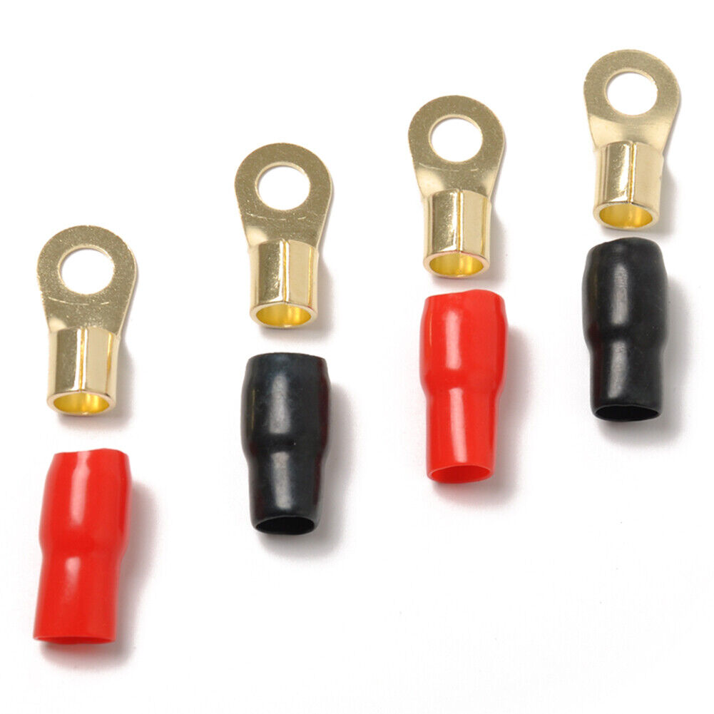 2 Pairs Car 4GA Speaker Electrical Wire Connectors Set Spade Crimp Terminal