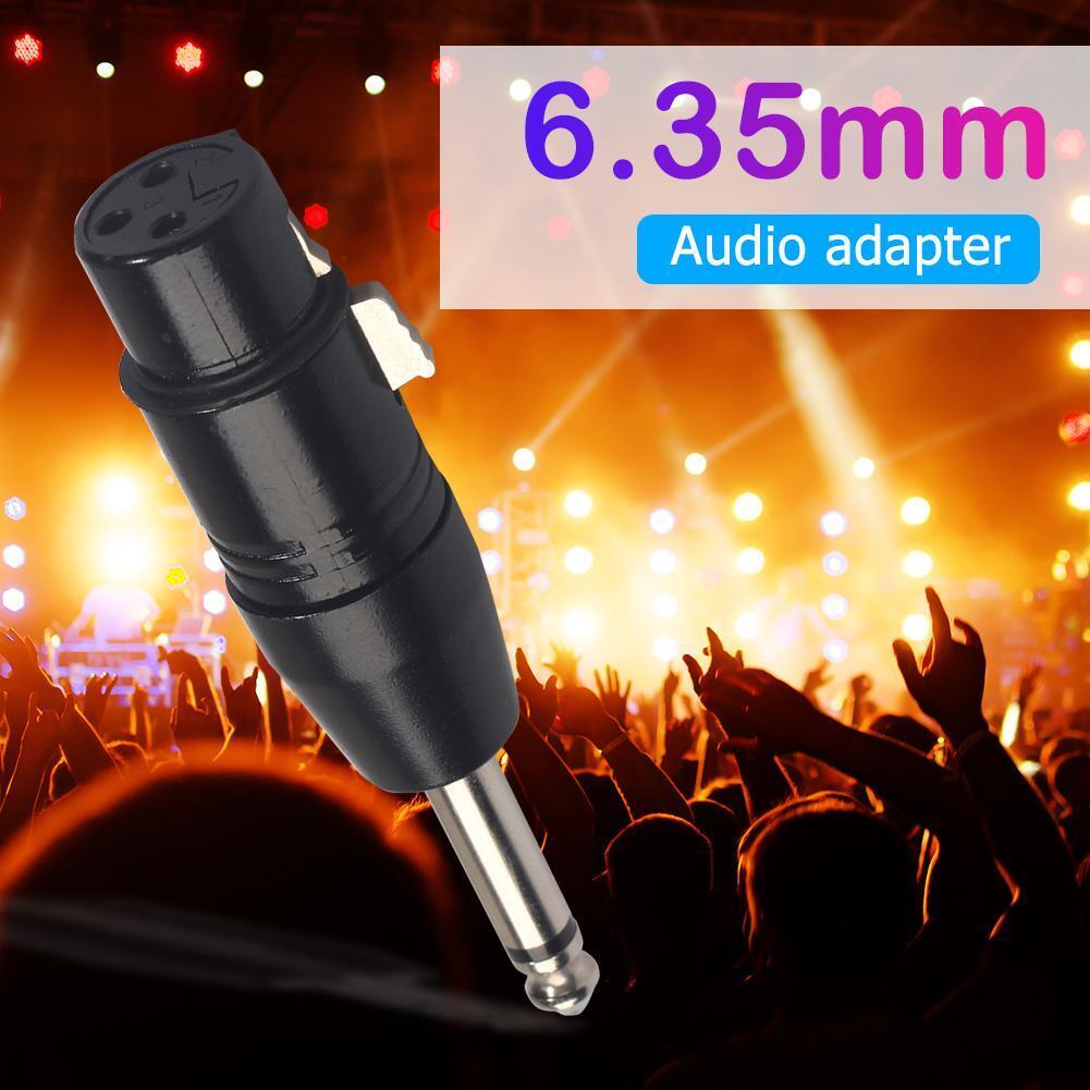 6.35mm Mono Male to XLR 3pin Female Converter Audio Plug Adapter Connector