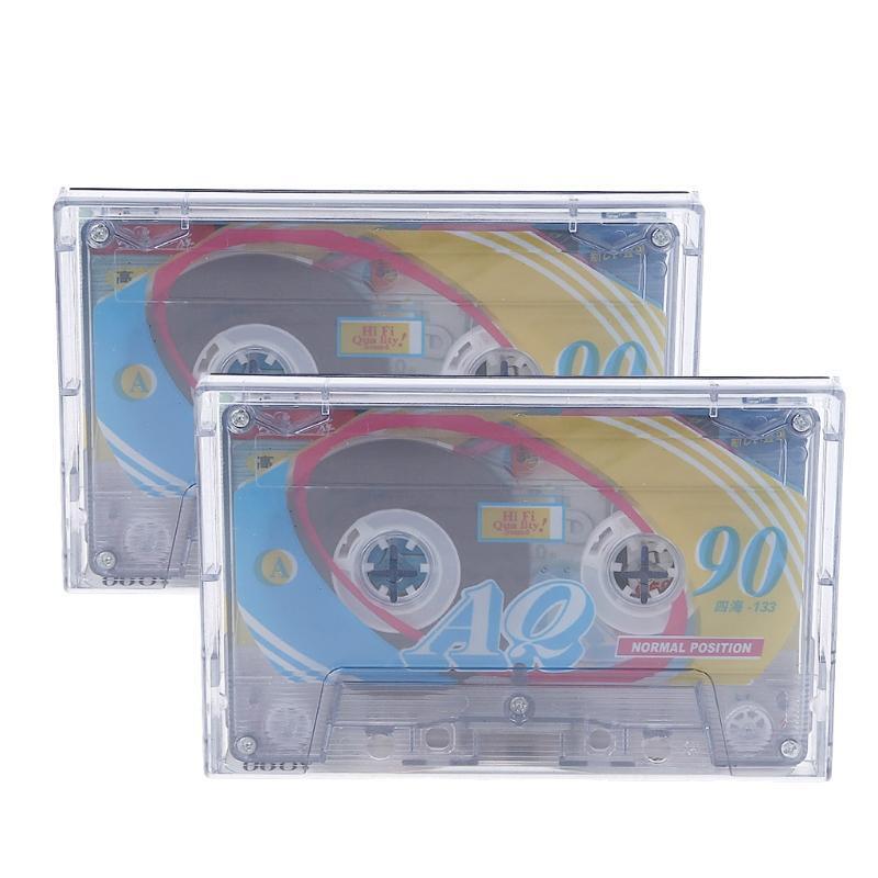 Plastic Magnetic Audio Tape 2Pcs Cassette Blank Tape 90 Minutes Recording