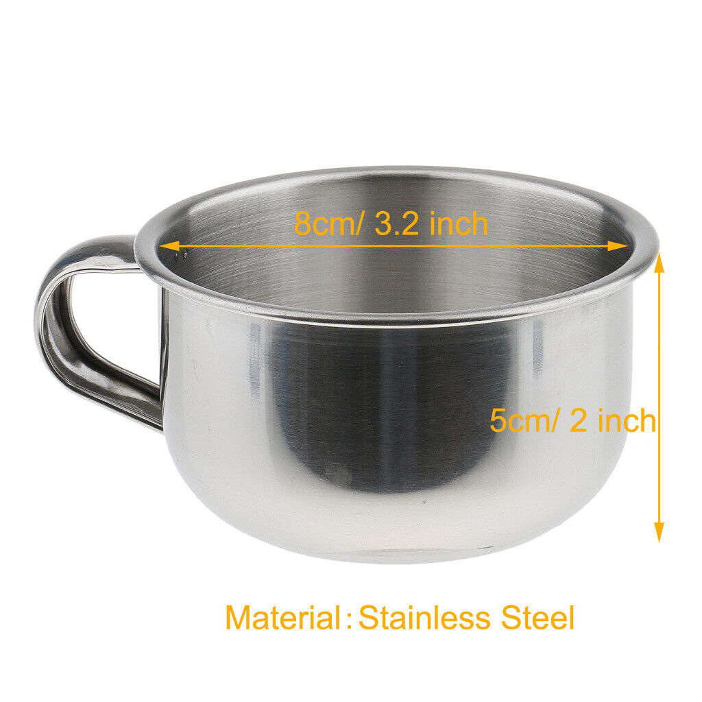 Stainless Steel Men's Shaving Mug Bowl Men Barber Beard  Cup for Brush