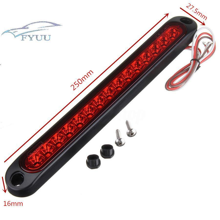 250 x 27.5 x 16mm LED Car Tail Brake Light Trailer Truck Stop Red Bar Light