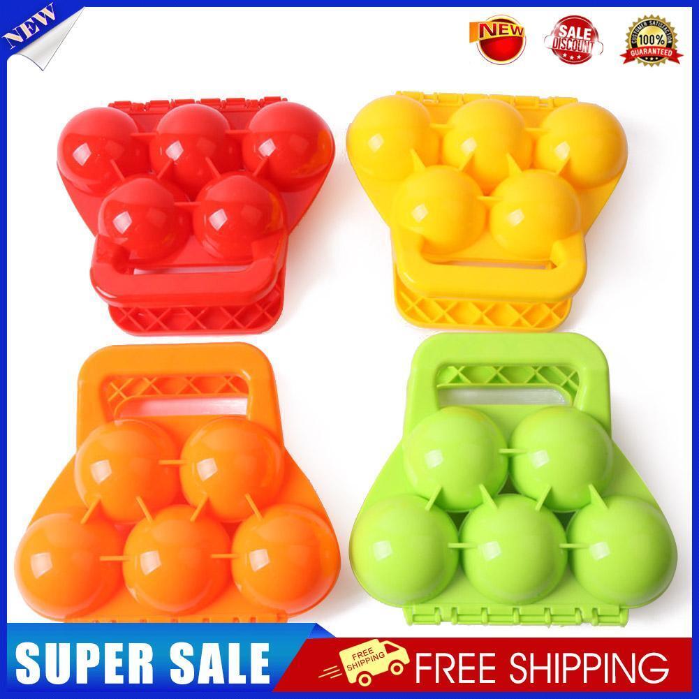 5 Snowballs Maker Clip Children Outdoor Sports Winter Beach Sand Mold Tool