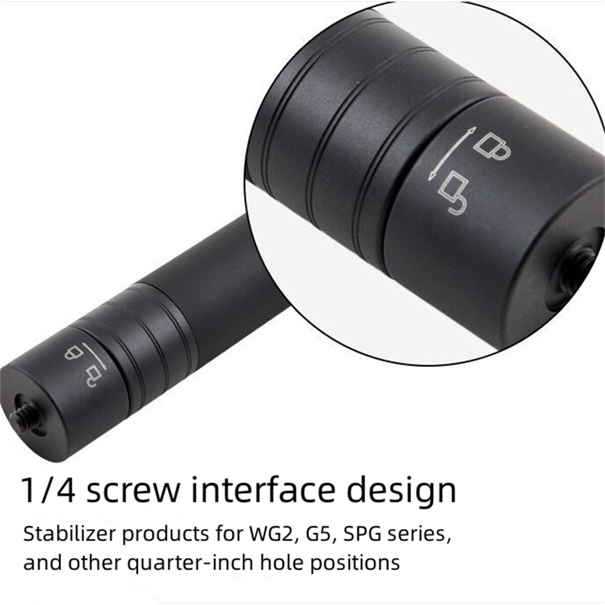 Alloy Gimbal Selfie Stick Extension Rod 1/4" Screw Extender Pole for Zhiyun