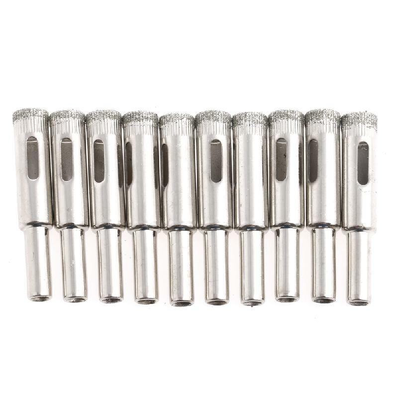 10Pcs 10 mm forage diamant base Coated Bits Scie Carreaux verre Céramique Marbre