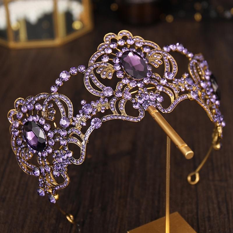 Baroque Princess Bridal Crown Crystal Rhinestone Pageant Headband Jewelry Tiara