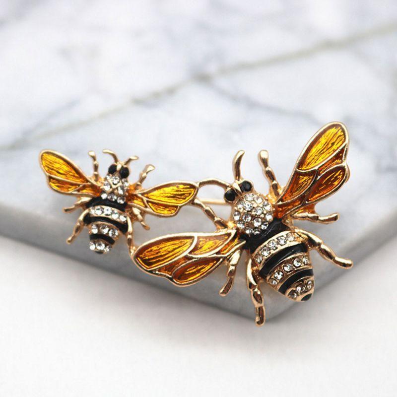 Delicate Sweater Collar Dresses Bee Brooch Bee Diamond Insect Pin for Women Girl