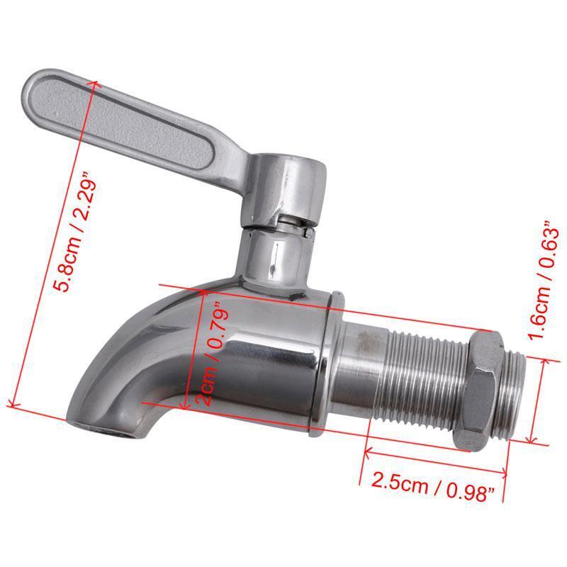 New Stainless Steel Beverage Drink Dispenser Wine Barrel Spigot / Tap M16 Round