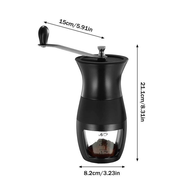 Manual Coffee Grinder with Swing Handle Handmade Hand Crank Bean Mill