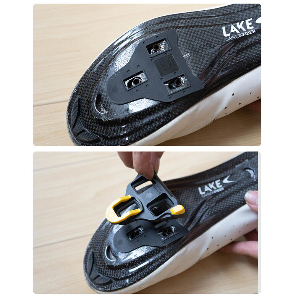 Road Bike Pedal Cleats Adjustable Anti Slip Bicycle Pedals Plate Clip Black