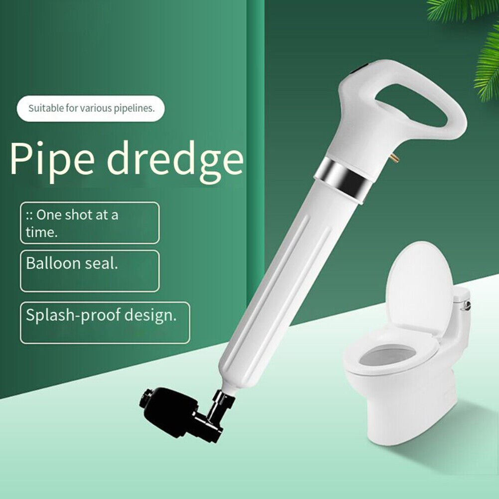 Toilet Dredger Pipe Air Power Blaster Drain Unblocked High Pressure Plunger