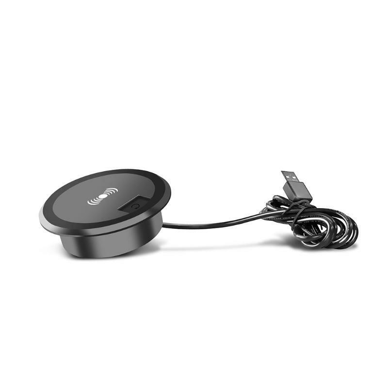 Convenient Safe Wireless Charger Round Embedded 10W Desk Wireless Charger