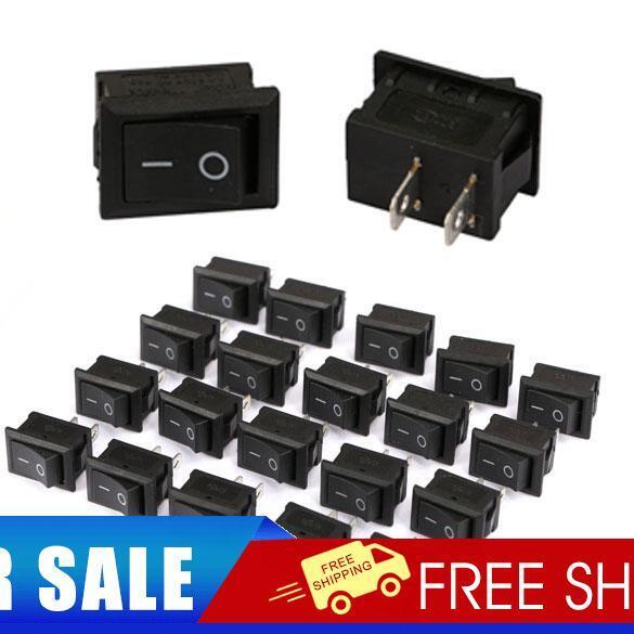 20pcs On/Off Rocker Switch Switches for Cars Motors Water Dispensers Black
