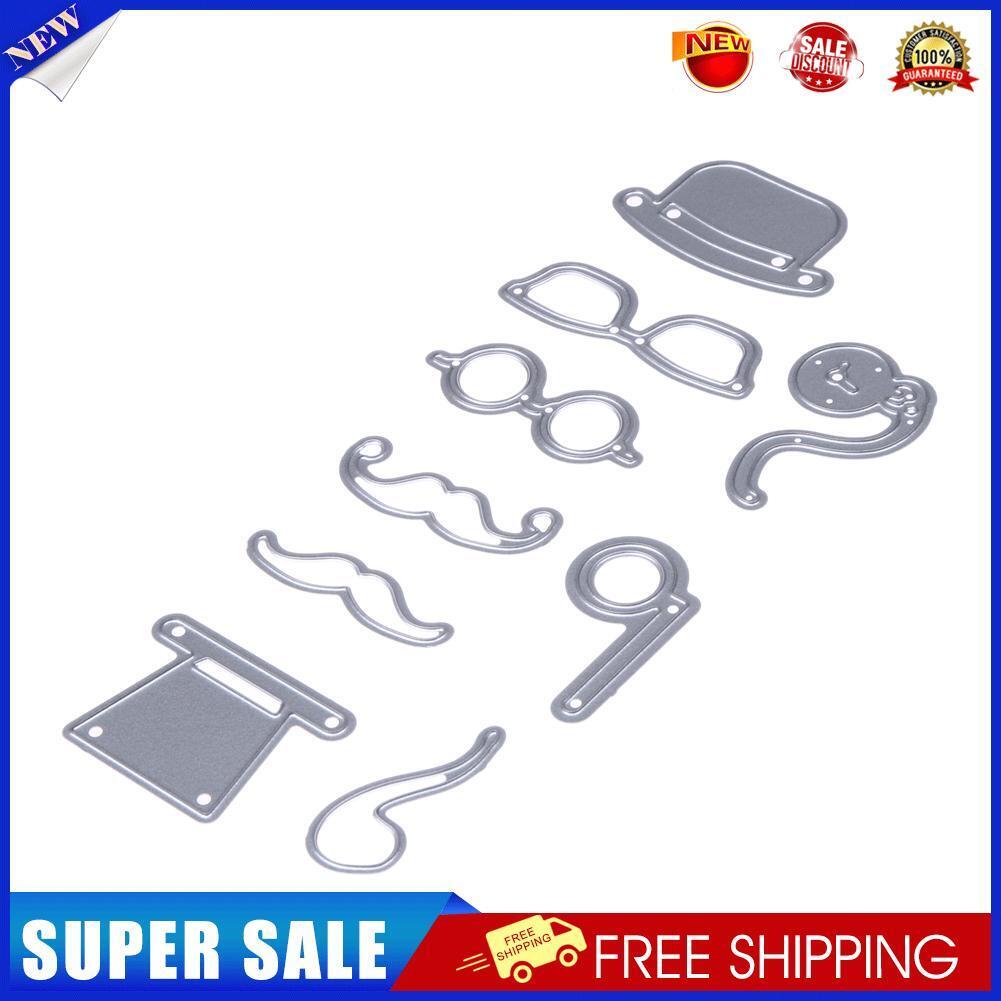 9pcs Male Hat Glasses Beard Pipe Metal Die Cutting Dies For Scrapbook