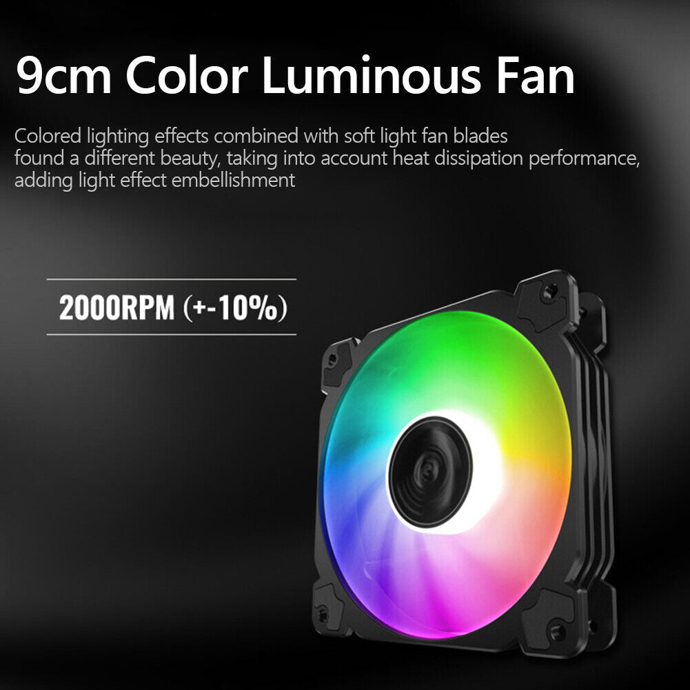 CR1200E 2 Heat Pipes CPU Cooling Fan RGB 3 Pin Heatsink Cooler Radiator