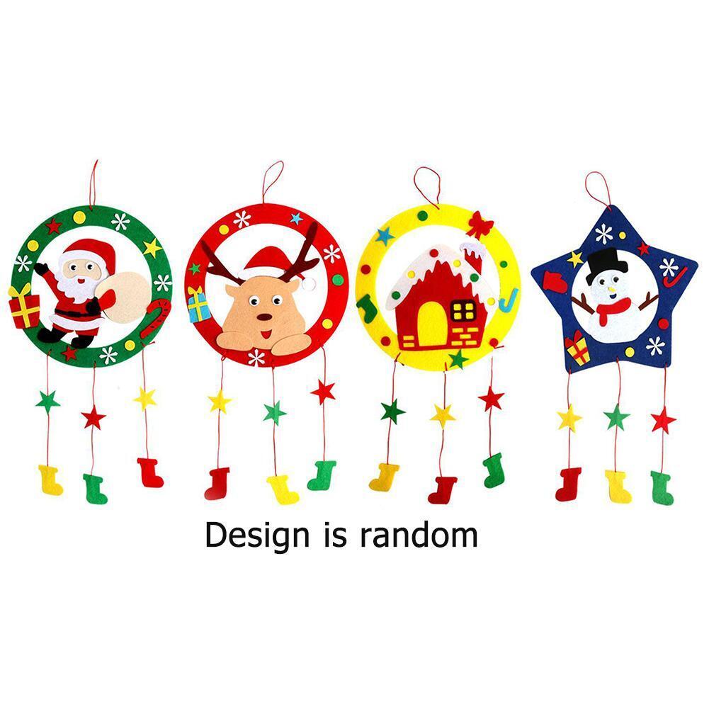 DIY Christmas Garlands Cloth Arts Wreath Kindergarten US Rural Style Random