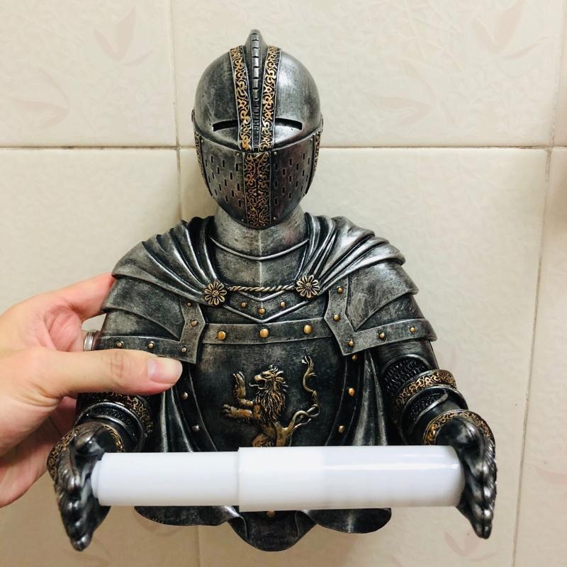 Creative Tissue Roll Dispenser Medieval Statue Knight Paper Towel Holder