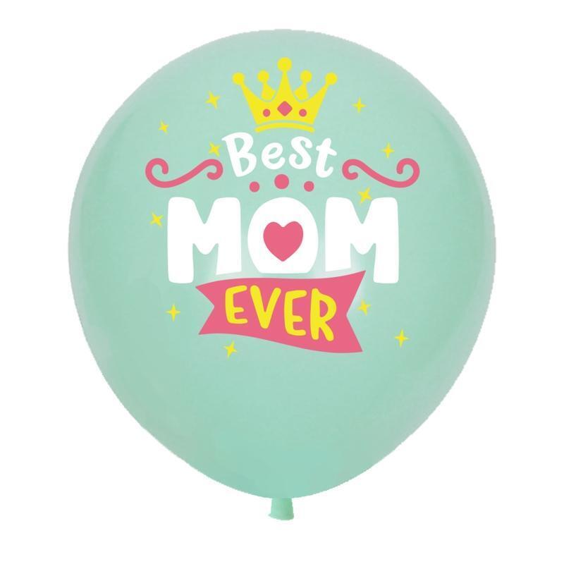 Happy Mother's Day Banner Theme Latex Balloon Heart Shape Cake Topper Kit