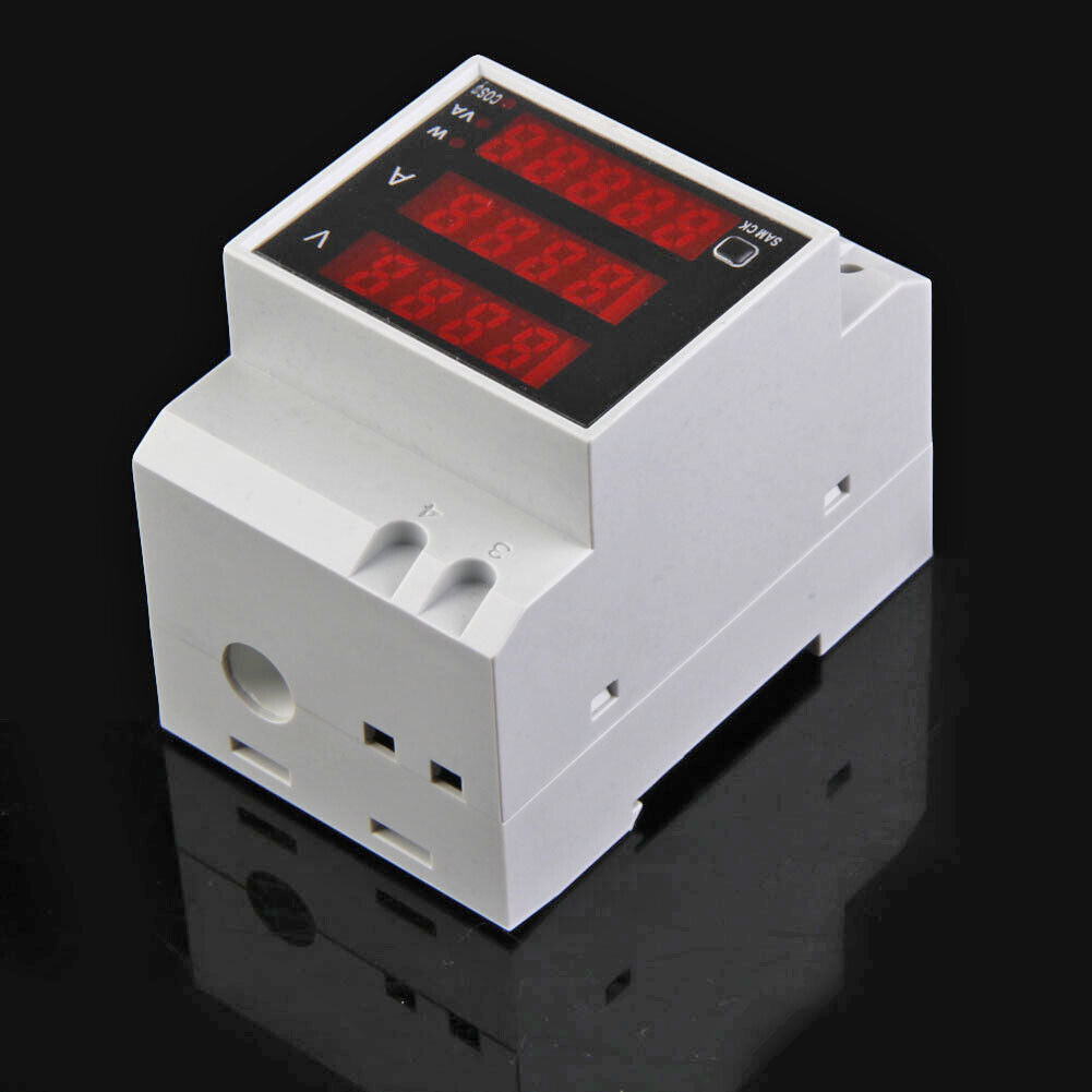 Din Rail Ammeter Voltmeter Volt Amp Meter LED Display Power Energy Meter