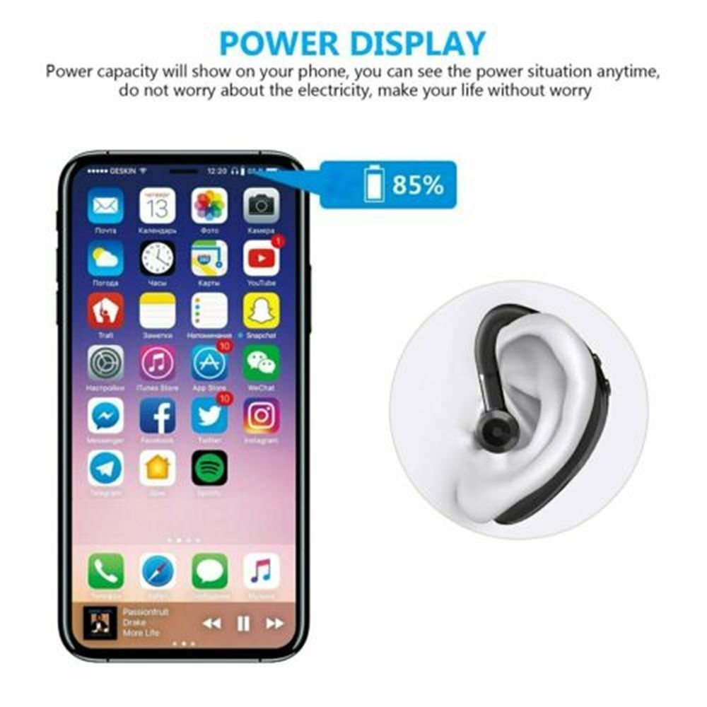 Bluetooth 5.0 Handsfree HIFI Earbud Headset Headphone Earpiece Earphone