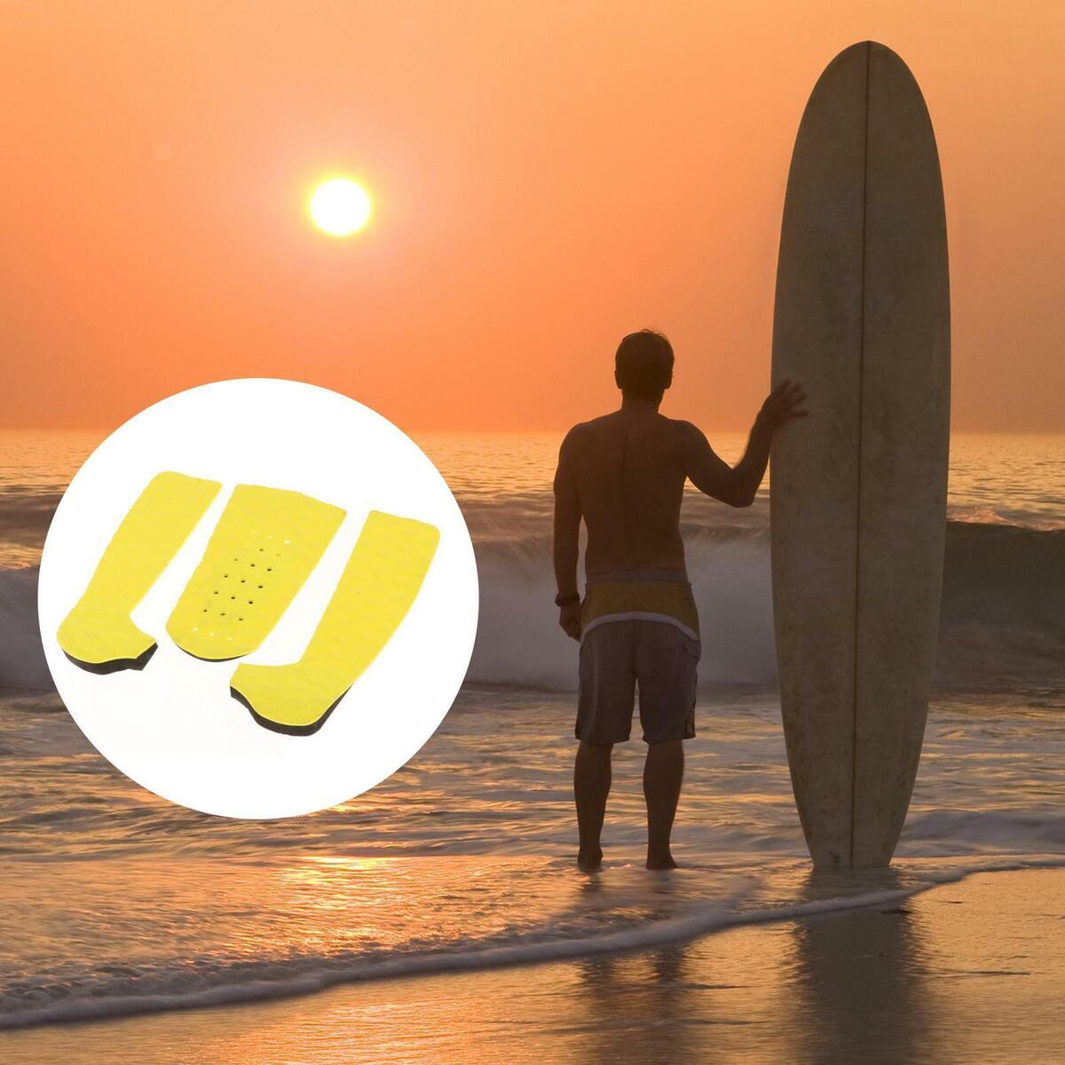 3PCS Surfboard Traction Pad Anti-slip Longboard Deck Tail Pads Water Sports