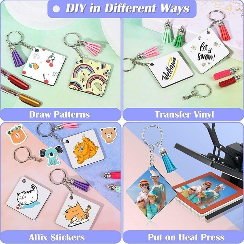 Sublimation Blank Tassel Key Ring Suitable for Diy Office Label Art Craft Decor