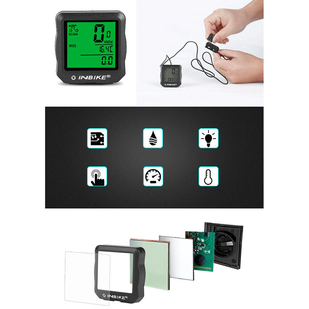INBIK Cycling  Bicycle Computer Speedometer MTB Road Bike Wired Odometer