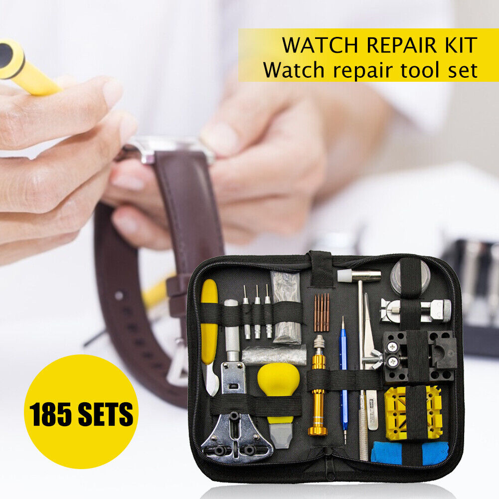 185pcs Watches Repairing Tool Kit Watch Case Cover Opener w/Carrying Case