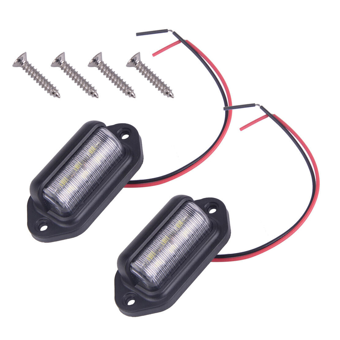 2Pcs Waterproof LED 12/24V License Plate Light Car Boat Truck Trailer Step Lamp