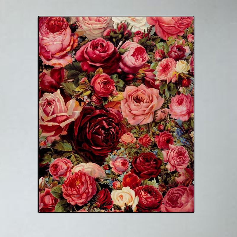 Unframed Lush Rose Flower DIY Painting By Numbers DIY Digital Canvas Oil