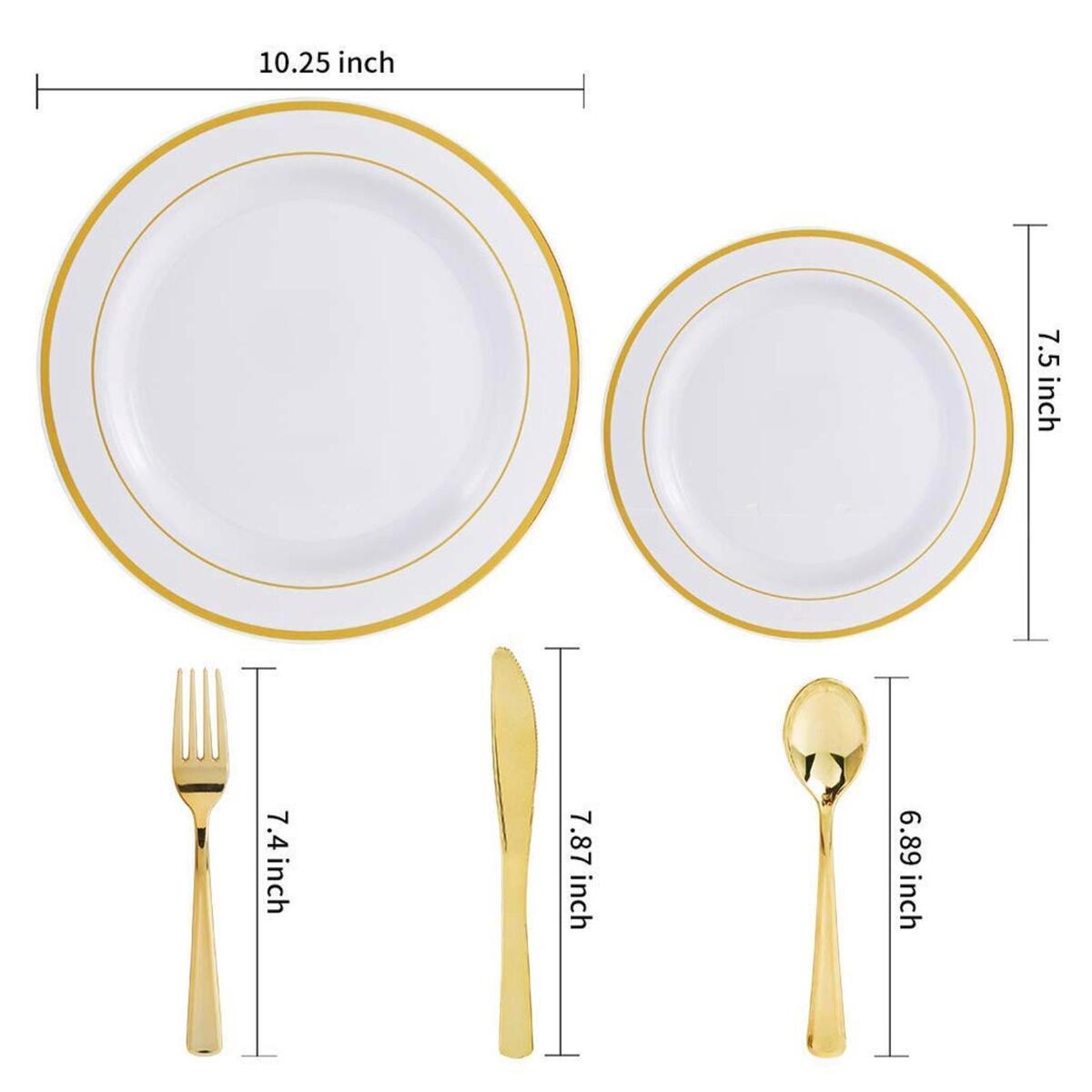 250Pcs Plastic Dinnerware Set for 25 Guest Plastic Disposable for Restaurant