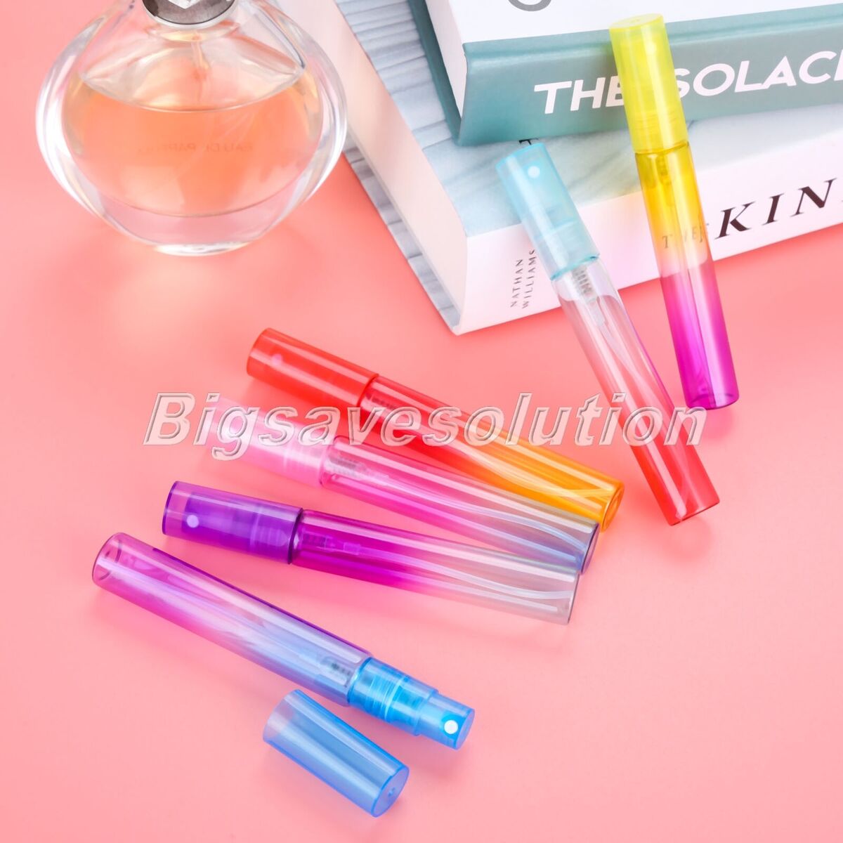6pcs 8ml Mini Refillable Sample Perfume Glass Travel Empty Spray Bottle Case HQ