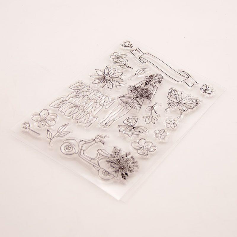 Flower Girl Silicone Clear Seal Stamp DIY Scrapbooking Embossing Photo Album Art