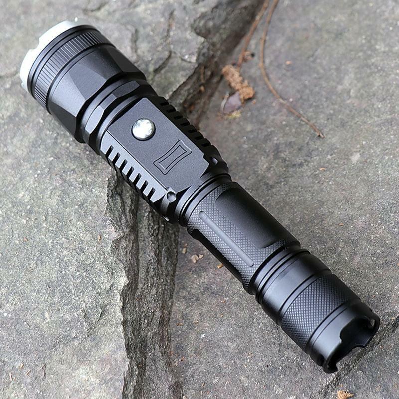 USB Zoom LED Torch No Battery 5 Modes for Camping Outdoor Hiking Travel