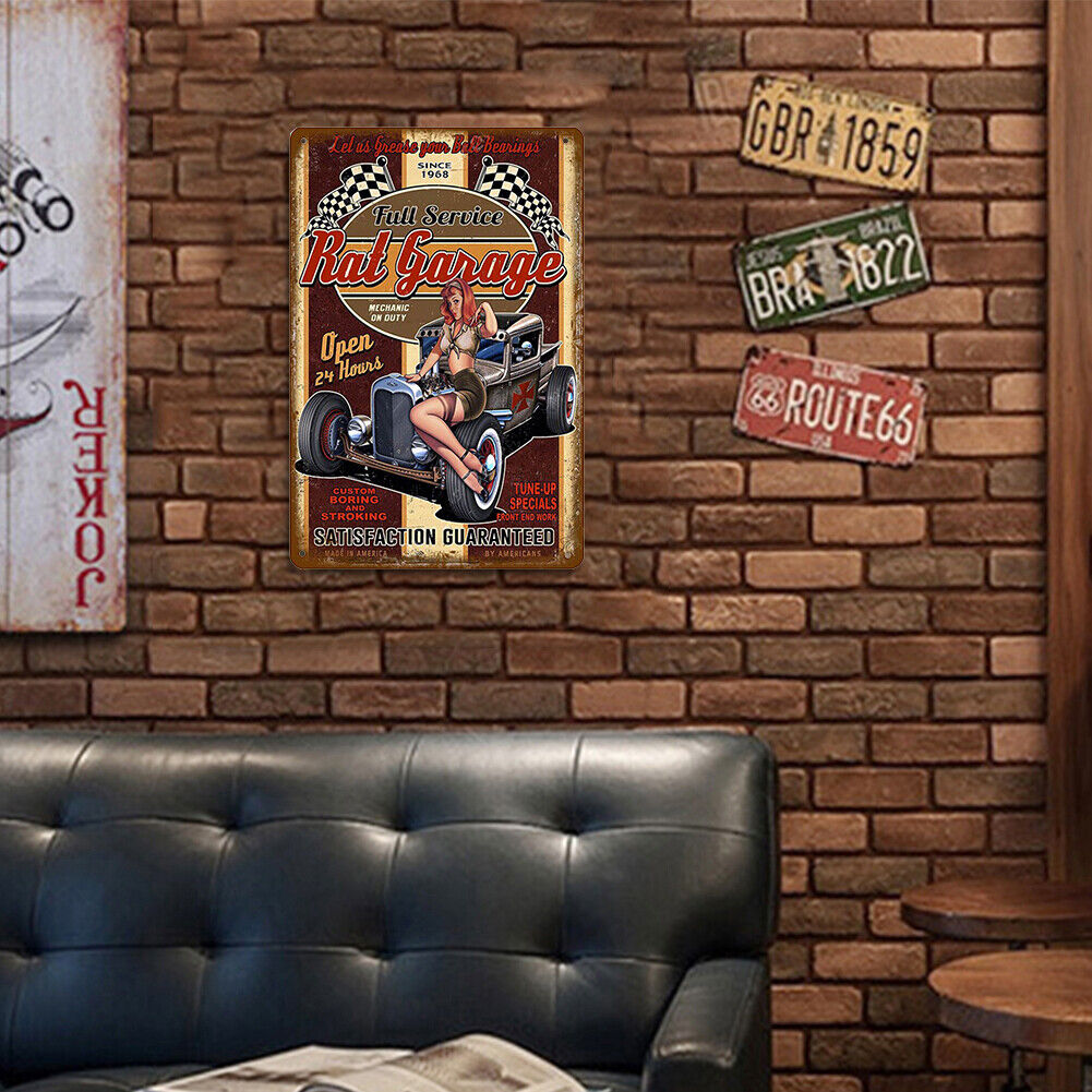 Garage Metal Plate Tin Plaque Bar Pub Wall Art Sign Decoration for Home