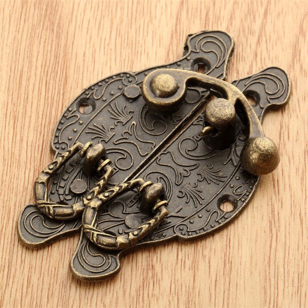 2x Metal Jewelry Gift Wood Box Latch Clasps Hasps Toolbox Cabinet Latch Hardware