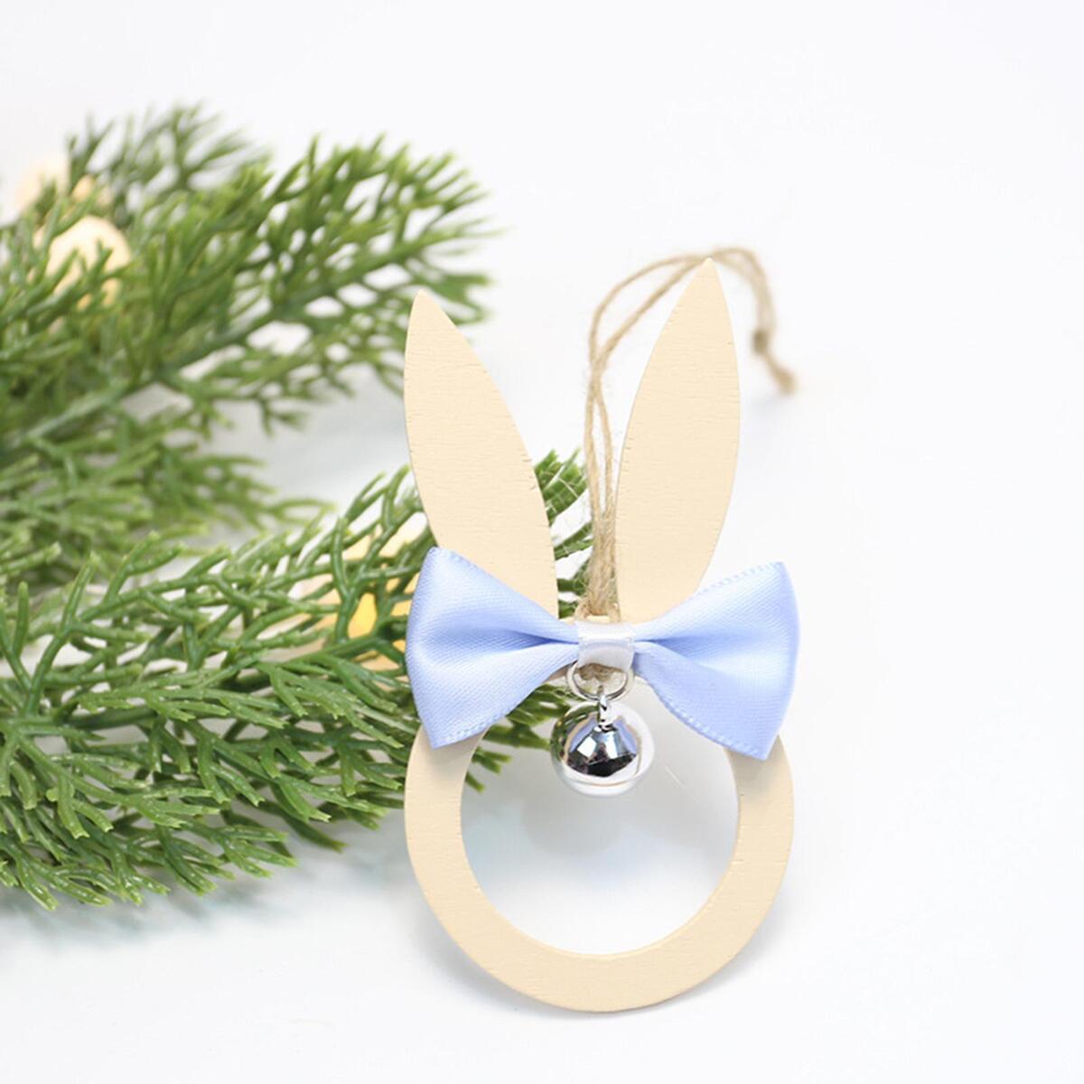 Wood Rabbit Ornament Party Supplies Supplies Hanging Pendant 4 Pieces Spring