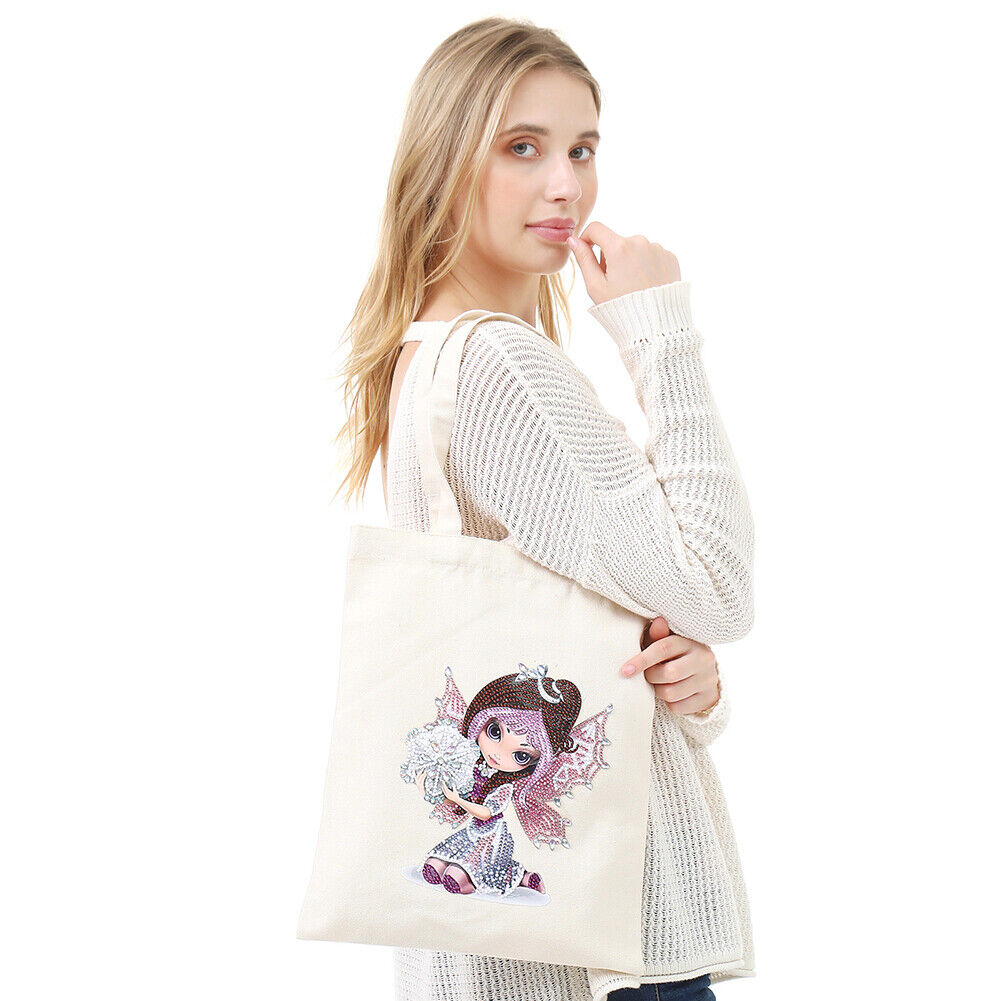 DIY Girl Diamond Painting Shopping Tote Bags Mosaic Kit Art Drawing (BB017)
