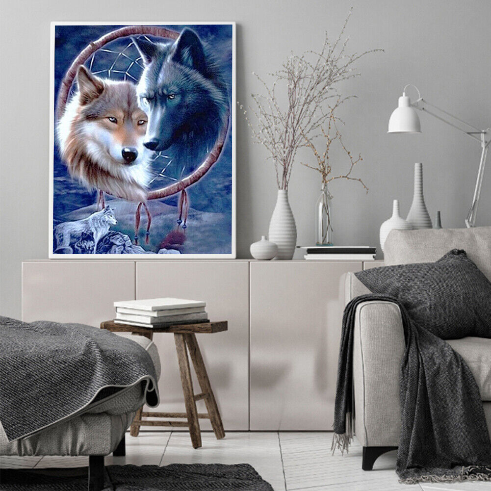 Full Embroidery Wolf Printed Cross Stitch 11CT 3 Strand Cotton Kit for Home