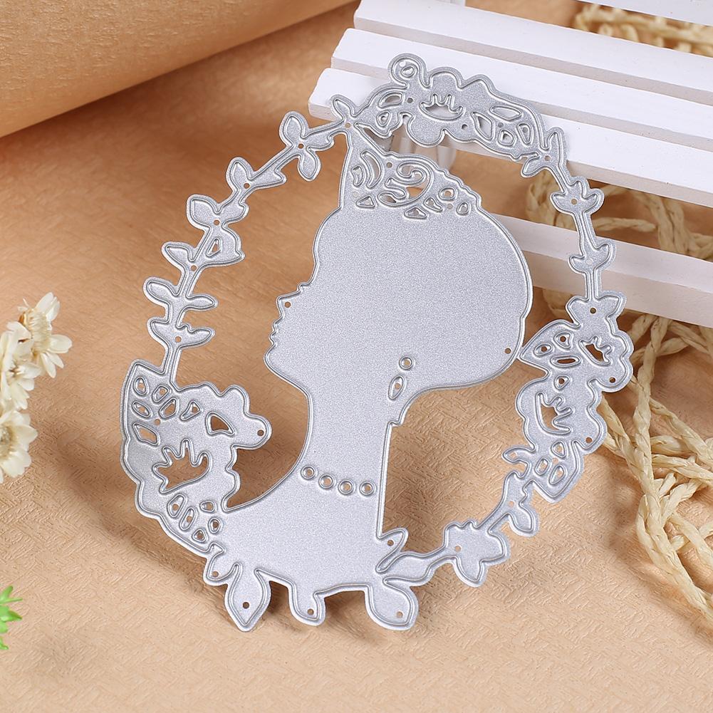 Metal DIY Wreath Woman Cutting Dies Stencils Scrapbook Card Making Craft