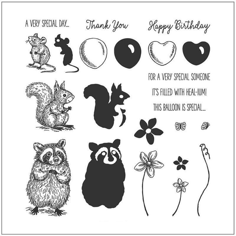 Squirrel Raccoon DIY Silicone Clear Stamp Cling Seal Scrapbook Embossing Album
