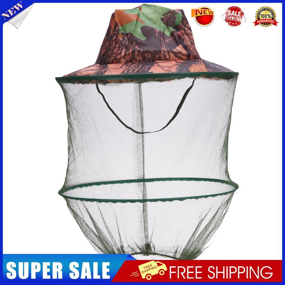 Camouflage Mosquitoes Net Fishing Hat Bee keeping Insects Prevention Cap
