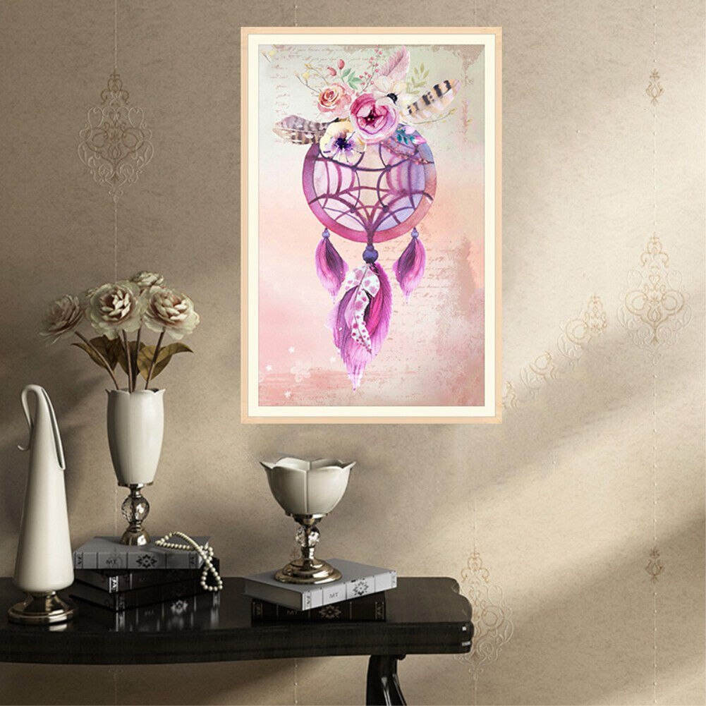 Flower Dream Catcher Round DIY Diamond Painting Embroidery Cross Stitch