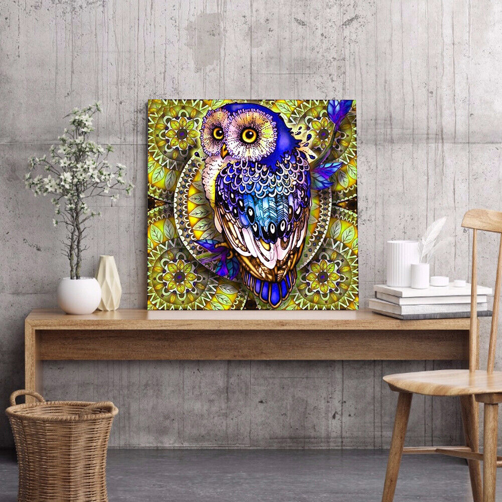 5D DIY Diamond Painting Owl Rhinestone Kit Full Square Wall Picture (F048)