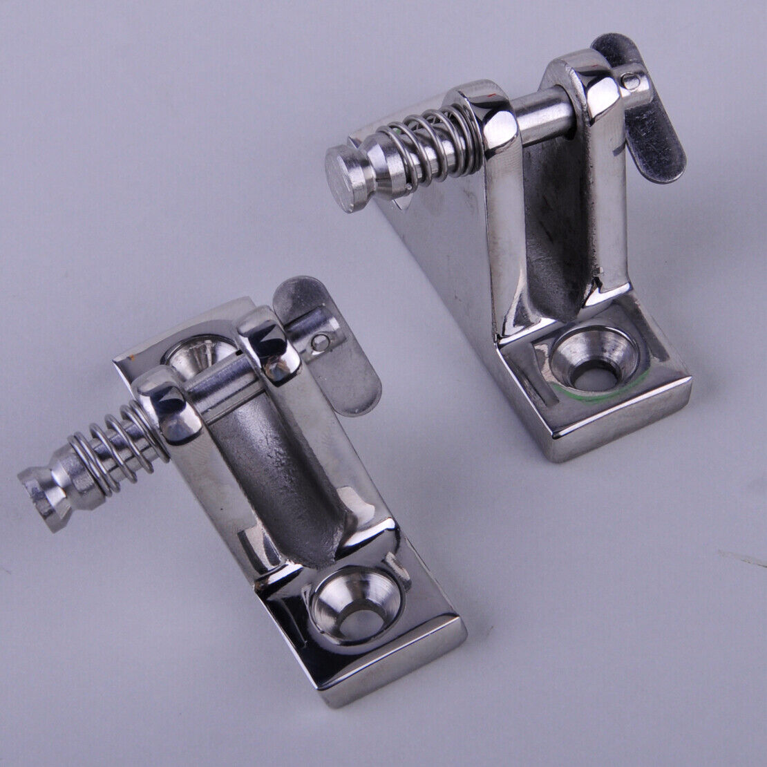 2x Stainless Steel Deck Hinge Boat Bimini Top Fitting Quick Release Pin 90° Li